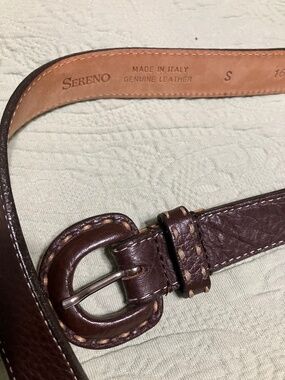 🇮🇹 SERENO ITALIAN LEATHER BELT 🇮🇹 BROWN, SIZE SMALL, BOHO, WESTERN, COWGIRL